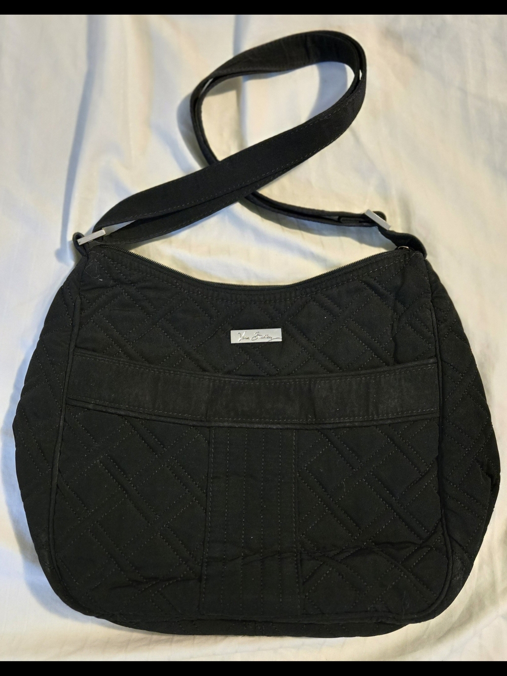 Vera Bradley Black Quilted Shoulder Bag with Adjustable Strap